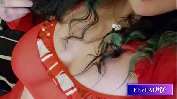 RevealMe || CURVY BABE SEE-THROUGH DRESS CHAIR MASTURBATION & TIT PLAY